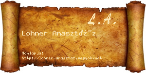 Lohner Anasztáz névjegykártya